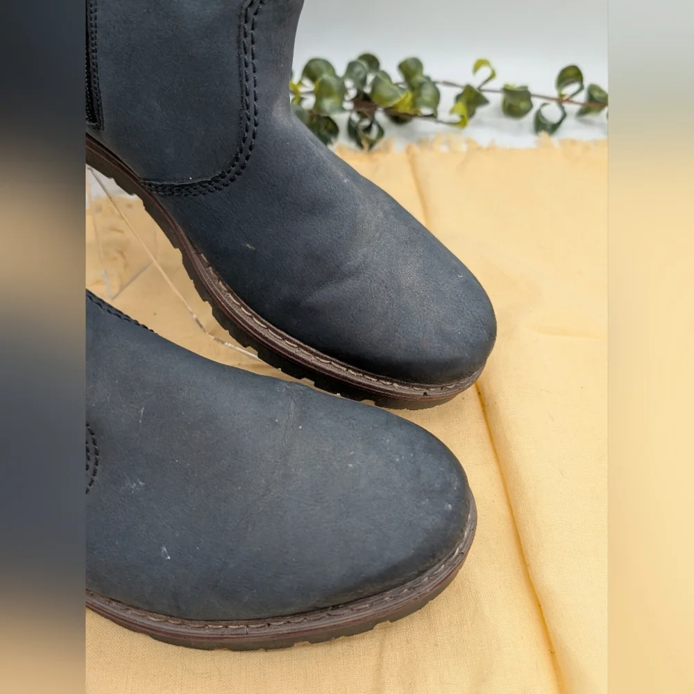 Rieker Women’s Ankle Boots Blue Fleece Lined Side Zip Comfort Shoes Size 42/11 M